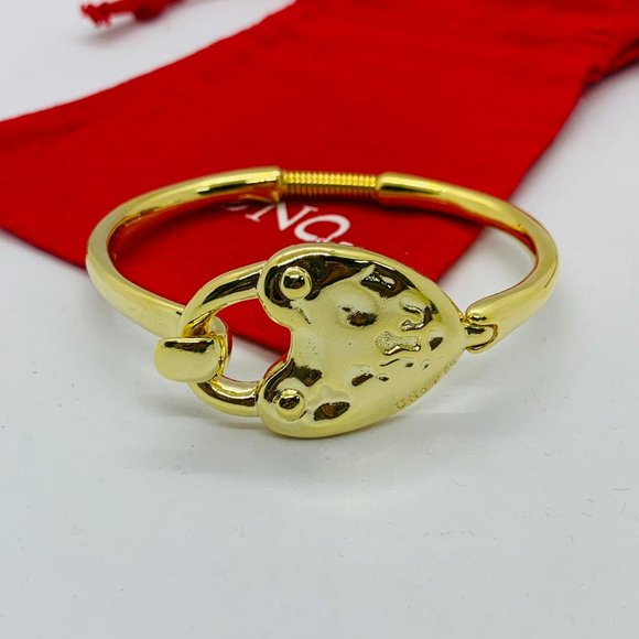 UNO de 50 Bracelet - Heart Lock Hinged Bracelet Gold-Plated Bead Unisex - Picture 6 of 6